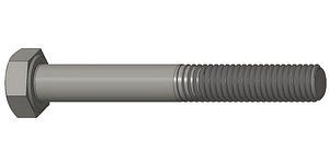 Screw Bolt M5 L40 ISO 4014 3D model