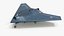 3D model TAI Anka-3 Flying Wing UCAV Design Dark Blue Rigged for Maya