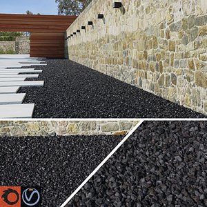 3d model black gravel