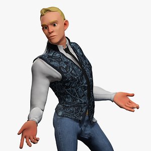 Cartoon Gentleman in Fancy Waistcoat