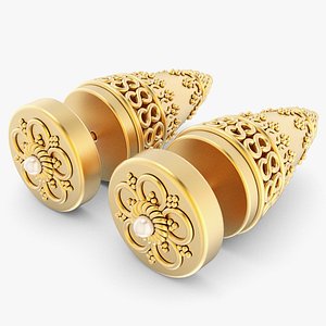 3D Subeng Earring With Sakura Ornament And Pearl model