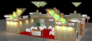 exhibition booth 20x20 octanorm 3D model