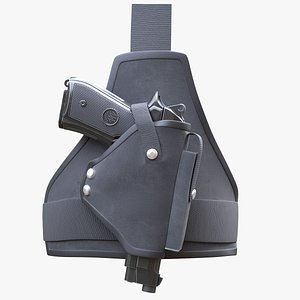 Pistol with Holster 3D model