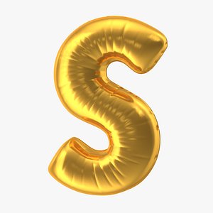 foil balloon letter s 3D