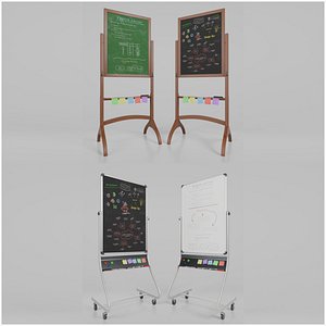Dual-Sided Tall Writing Boards Duo - Customizable Whiteboard and Chalkboard Set