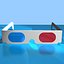 Retro 3D-Brille: Basic White