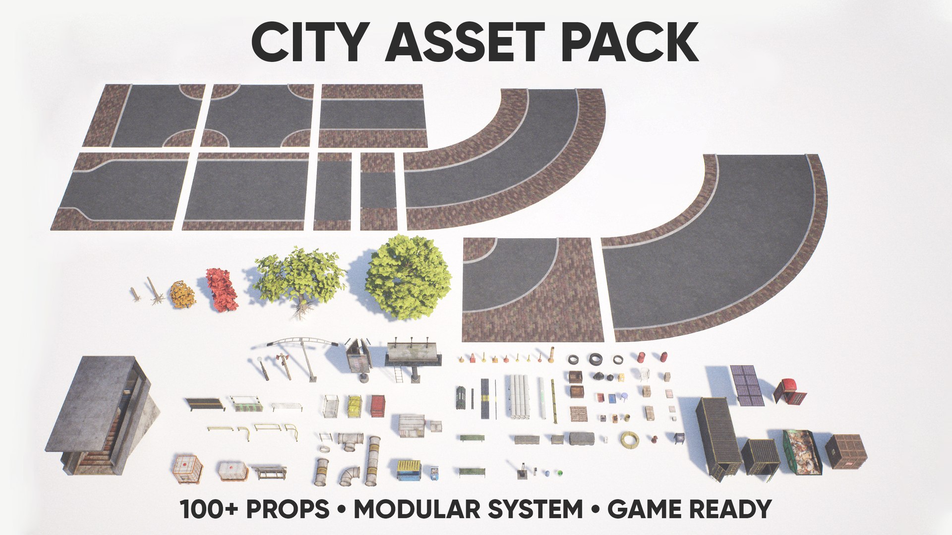 City Asset Pack  100 Urban Props  Modular Systems   Foliage 3D model https://p.turbosquid.com/ts-thumb/iZ/dE1zOW/kn/cover/jpg/1773904127/1920x1080/fit_q87/100df7c69ff6c50bb8c30efa3e4b5ce22fb54938/cover.jpg