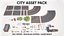 City Asset Pack  100 Urban Props  Modular Systems   Foliage 3D model