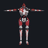 Robot humanoid A-003 Free low-poly 3D model