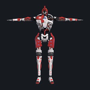 Robot humanoid A-003 Free low-poly 3D model