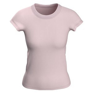 Fitted Female T-Shirt 3D Model 3D model