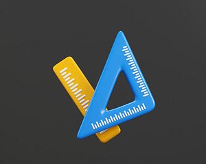 3D model Ruler set