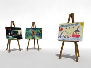 3d easel displaying painters model