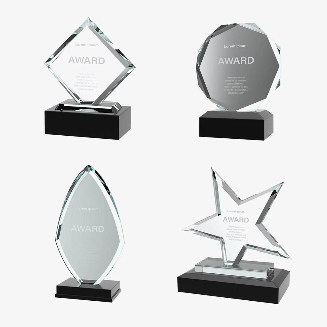 Glass Award Trophys Collection 2 3D model preview