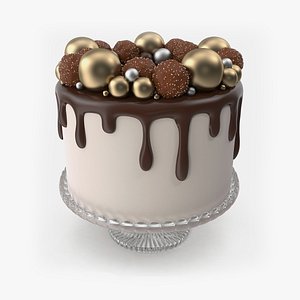 Chocolate Cake with Candy Decor 3D model