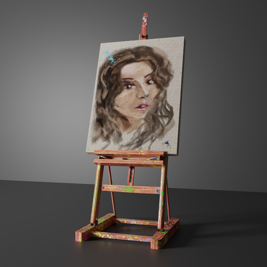 Drawing On A Paint Easel 3D Model TurboSquid 1747366