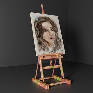 Drawing on a paint easel