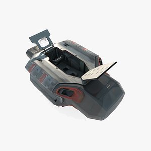 Science fiction space rescue capsule 3D