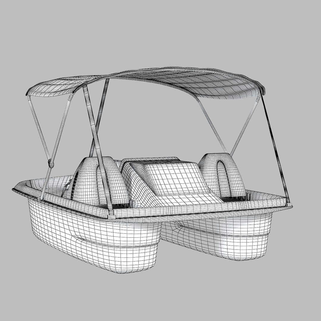 Water Wheeler Pedal Boat 3d Obj