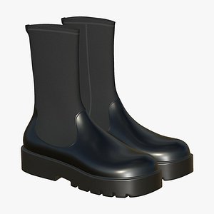 Leather Boots Black Modern 3D