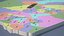 Mapa 3D do Quênia Admin 1 - LatLong