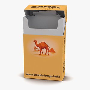 3d model opened cigarettes pack camel