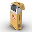 3d model opened cigarettes pack camel