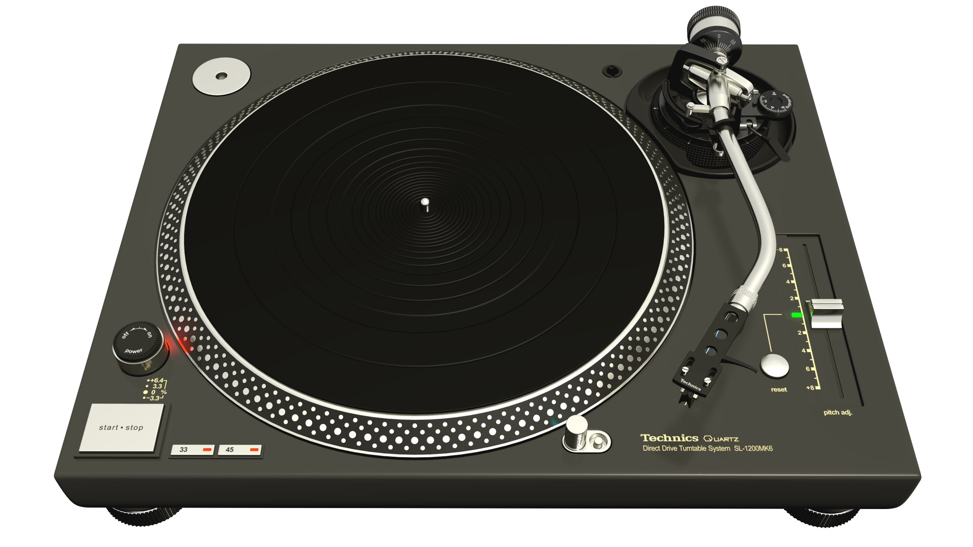 Toca-discos Technics SL-1200 MK6 Modelo 3D - TurboSquid 2184791
