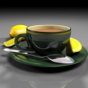 3d model lemon tea cup