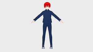 Fitness Man Anime Character Rigged 3D model