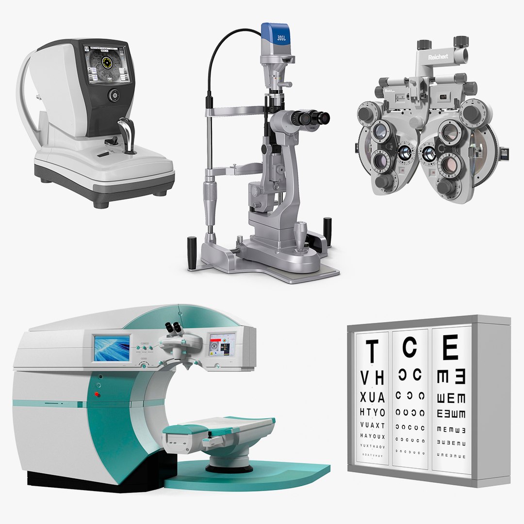 Eye Diagnosis and Surgery Instruments Collection 2 3D model preview