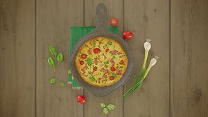 Omlette cartoon food set
