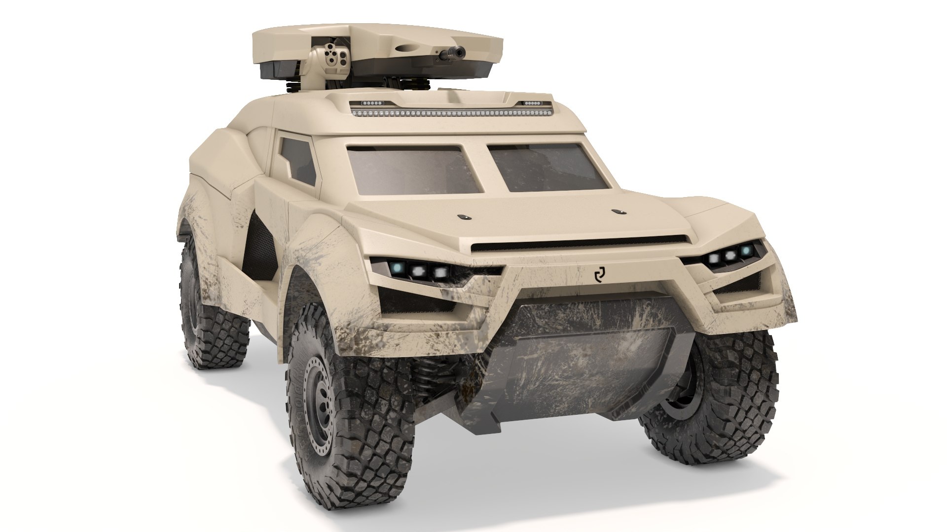 Dirty Car Cockerill I-X with Turret Up 3D model preview