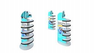 Minimalist Metal Display Stand 3D