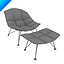 Chaise longue Jehs Laub e base posteriore articolata in filo ottomano