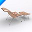 Chaise longue Jehs Laub e base posteriore articolata in filo ottomano