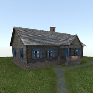 3d model village house izba