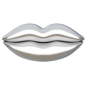 3D Lips Icon Silver model