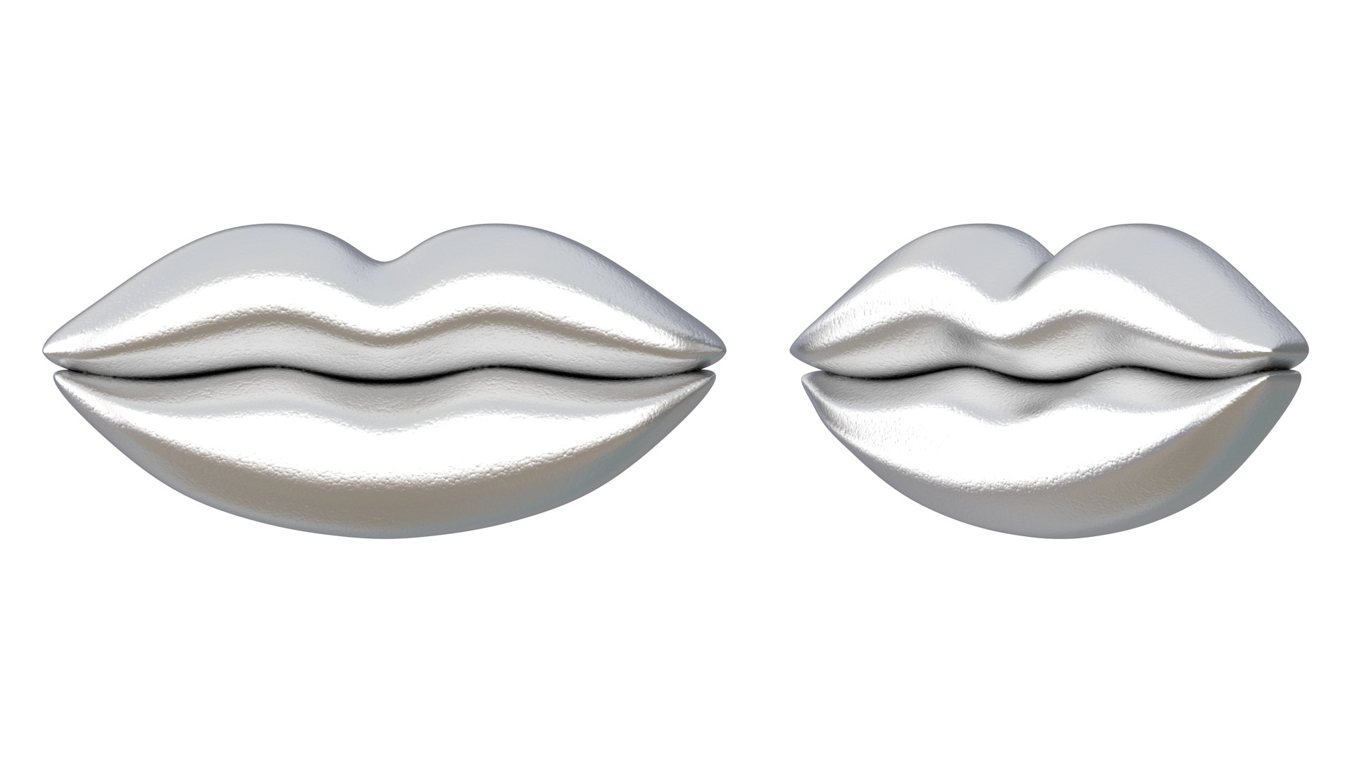 3D Lips Icon Silver Model - TurboSquid 1986470