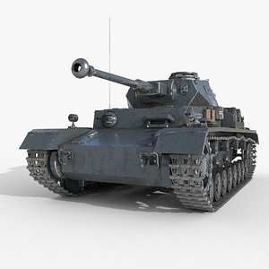 3D model Panzer IV F2 medium tank