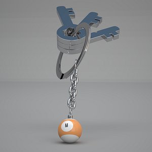 3D M Snooker Ball with Keychain