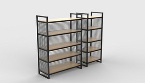 3D wood shelving unit 3D model model