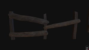 10 3d Wooden planks Low-poly