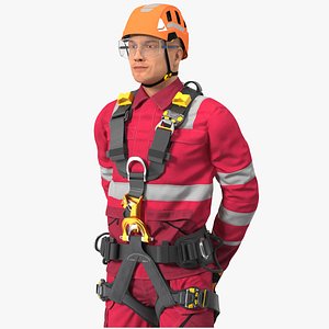 Alpinist Worker Rigged for Maya 3D model