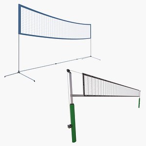 Volleyball Net and Badminton Net 3D model