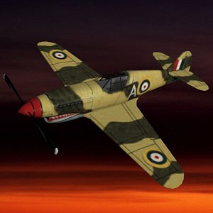 ww2 fighter plane pzp40 3d model