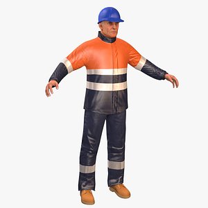 3D model safety worker j