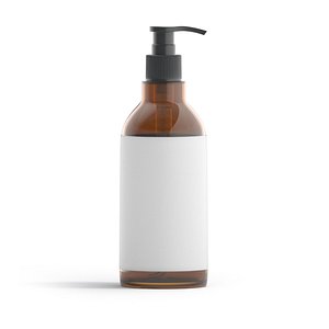 3D Amber Pump Bottle