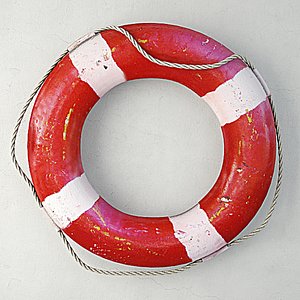 3D 1950s nautical life preserver model