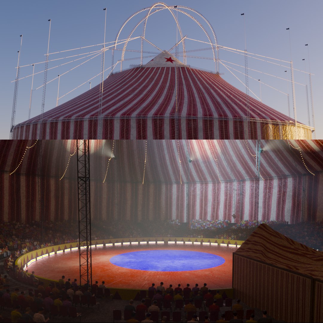 Circus Tent Red White Striped 3D TurboSquid 2277740